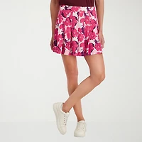 Stella Parker Womens 17" Mid Rise Stretch Fabric Knit Skort
