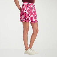 Stella Parker Womens 17" Mid Rise Stretch Fabric Knit Skort