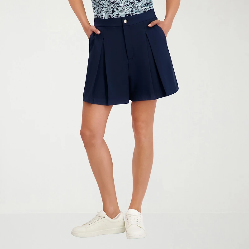 Stella Parker Womens 9" Mid Rise Stretch Fabric Golf Short