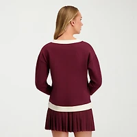 Stella Parker Womens V Neck Long Sleeve Sweatshirt