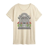 Gravestone Didnt Get Coffee Womens Crew Neck Short Sleeve Regular Fit Graphic T-Shirt