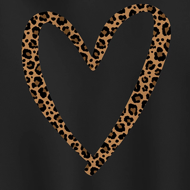 Leopard Heart Womens Long Sleeve Hoodie
