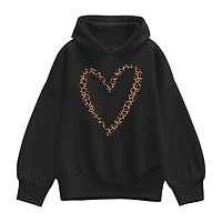 Leopard Heart Womens Long Sleeve Hoodie