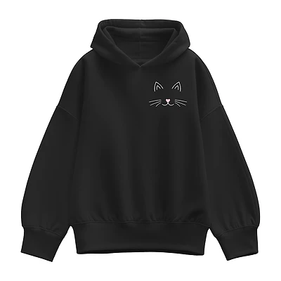 Cat Face Womens Long Sleeve Hoodie