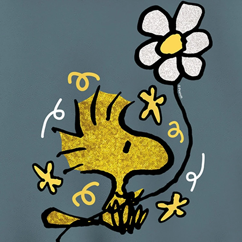Woodstock Flower Womens Long Sleeve Peanuts Hoodie