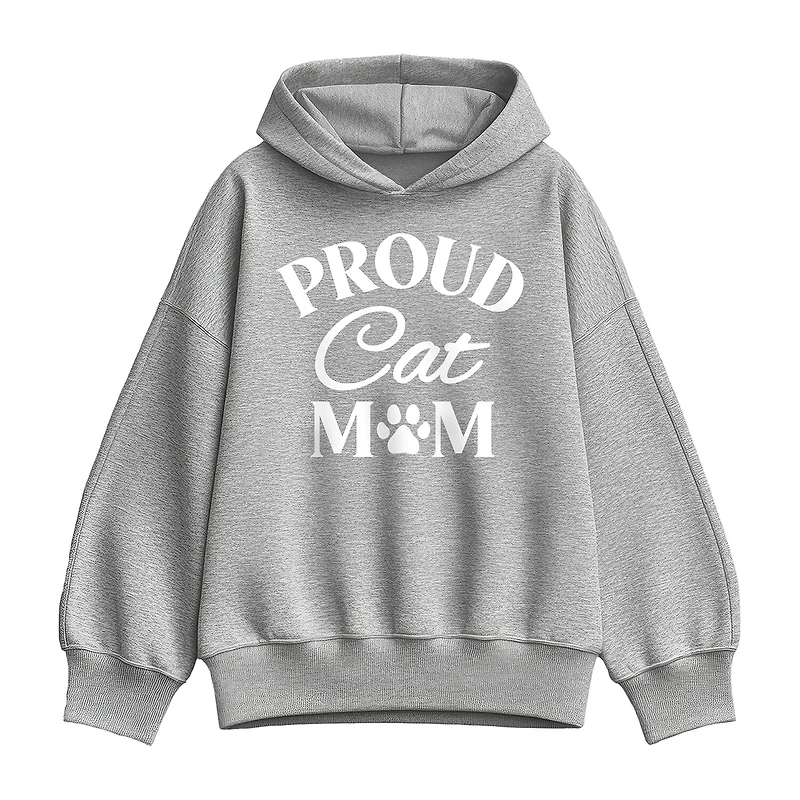 Proud Cat Mom Womens Long Sleeve Hoodie