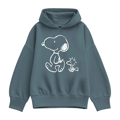 Walking Chalk Womens Long Sleeve Snoopy Hoodie