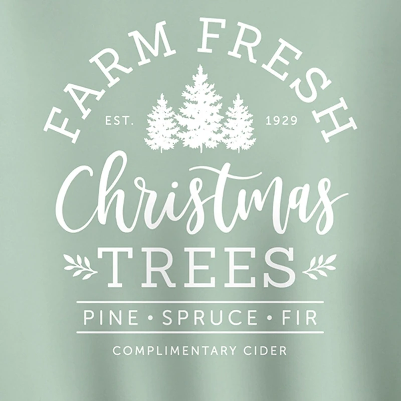 Farm Fresh Trees Womens Crew Neck Long Sleeve Sweatshirt