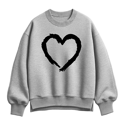 Paint Stroke Heart Womens Crew Neck Long Sleeve Sweatshirt