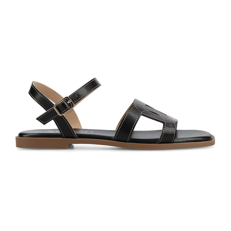 Journee Collection Womens Adjustable Strap Flat Sandals
