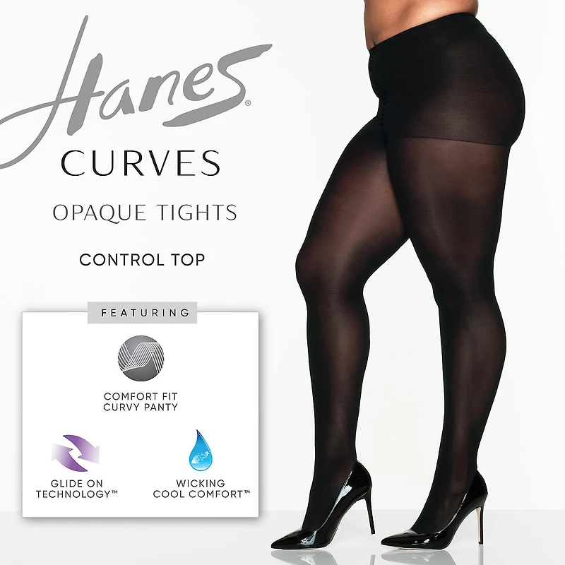 Hanes Womens Curves Moisture Wicking Plus Tights