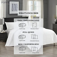 Pointehaven Velvet Channel Design Oversized Quilt Set