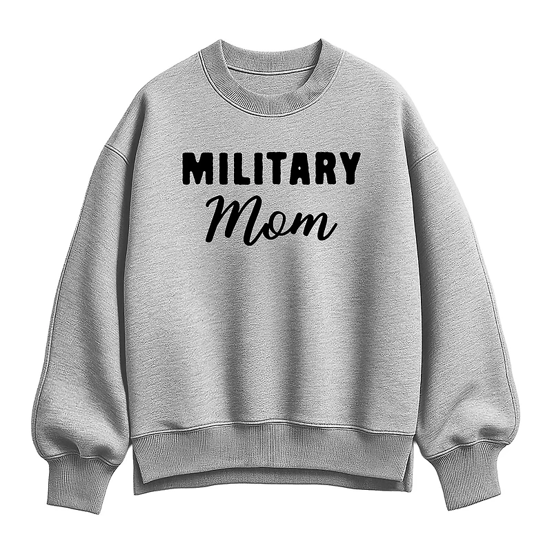 Military Mom Womens Crew Neck Long Sleeve Sweatshirt