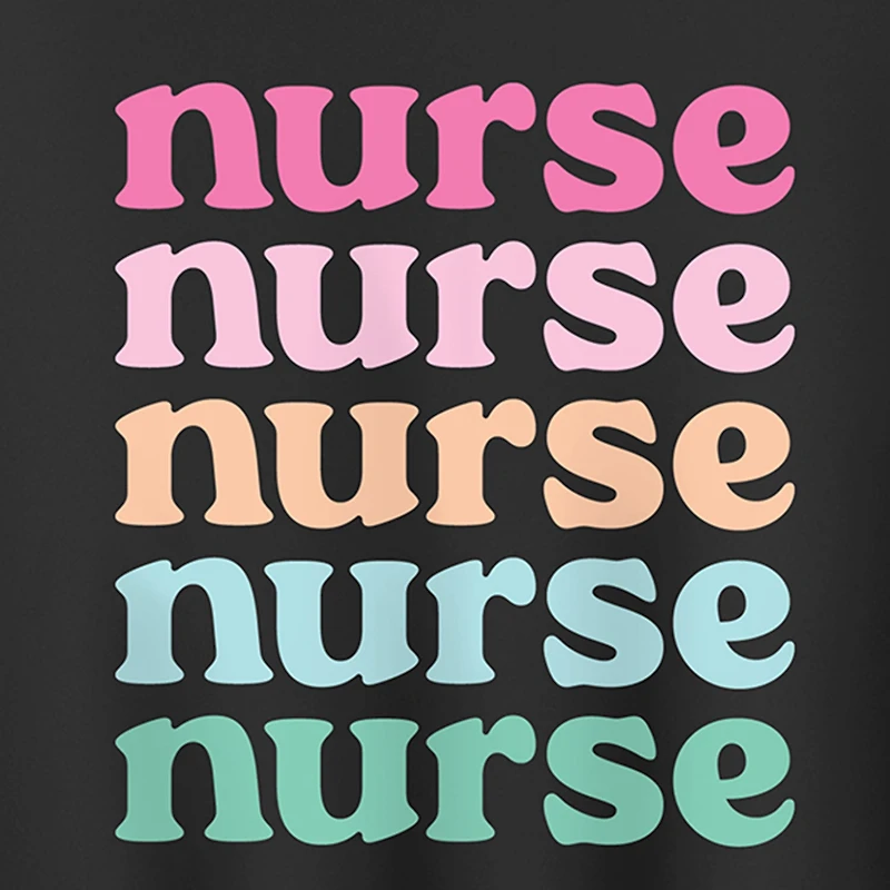 Nurse Stacked Womens Crew Neck Long Sleeve Sweatshirt