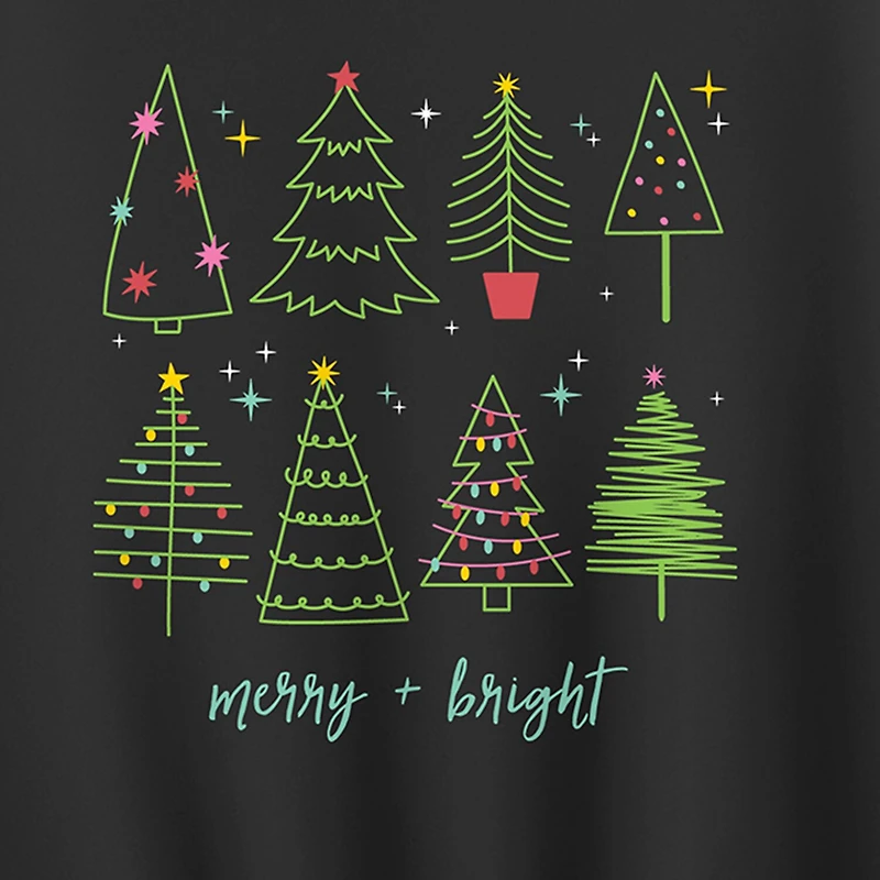Merry And Bright Womens Crew Neck Long Sleeve Sweatshirt