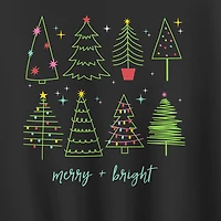 Merry And Bright Womens Crew Neck Long Sleeve Sweatshirt