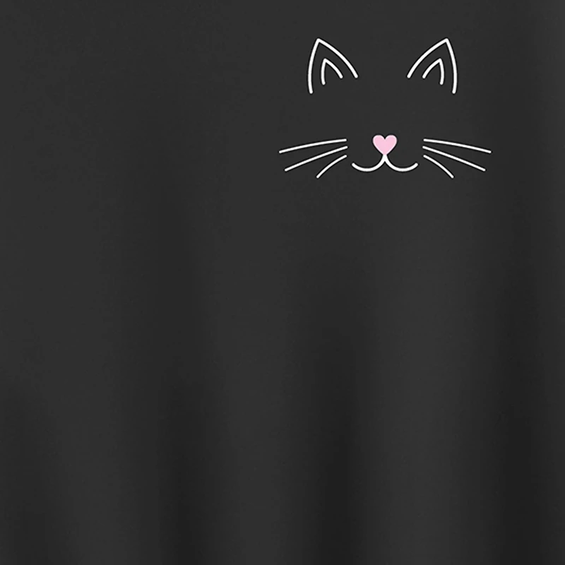 Cat Face Womens Crew Neck Long Sleeve Sweatshirt