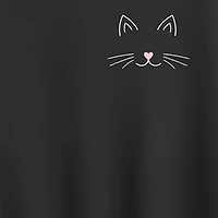 Cat Face Womens Crew Neck Long Sleeve Sweatshirt