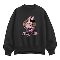 Womens Crew Neck Long Sleeve Minnie Mouse Sweatshirt