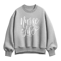 Nurse Life Womens Crew Neck Long Sleeve Sweatshirt