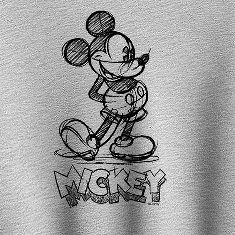 Womens Crew Neck Long Sleeve Mickey Mouse Sweatshirt