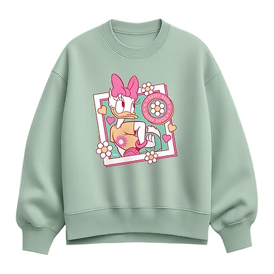 Daisy Frame Womens Crew Neck Long Sleeve Daisy Duck Sweatshirt
