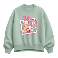 Daisy Frame Womens Crew Neck Long Sleeve Daisy Duck Sweatshirt