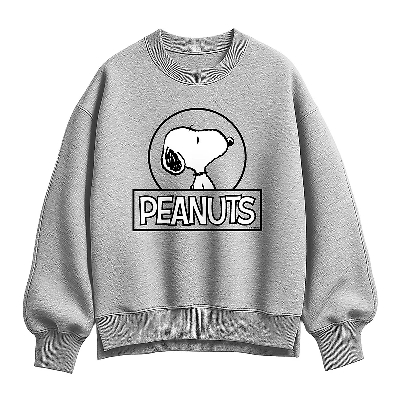 Womens Crew Neck Long Sleeve Peanuts Sweatshirt