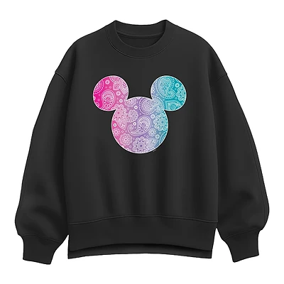 Head Bandana Womens Crew Neck Long Sleeve Mickey Mouse Sweatshirt