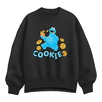 Cookie Monster Womens Crew Neck Long Sleeve Sesame Street Sweatshirt