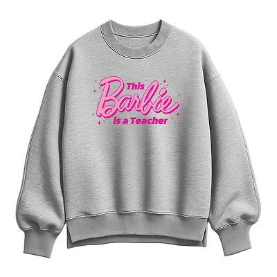 Teacher Womens Crew Neck Long Sleeve Barbie Pullover Sweater