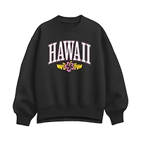 Hawaii Hibiscus Womens Crew Neck Long Sleeve Sweatshirt