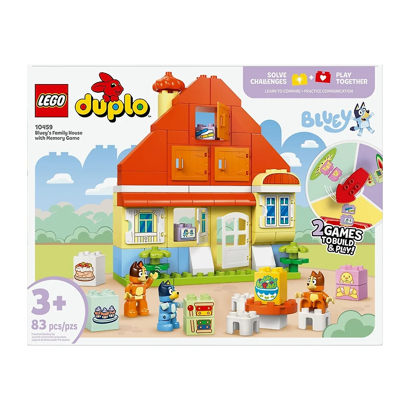 LEGO® DUPLO® Bluey Bluey's Family House With Memory Game Building Set 83-pc.