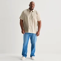 mutual weave Mens Short Sleeve Classic Fit Big and Tall Button-Down Shirt