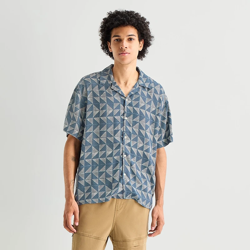Arizona Mens Short Sleeve Relaxed Fit Button-Down Shirt