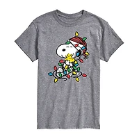 Mens Crew Neck Short Sleeve Regular Fit Snoopy Big and Tall Graphic T-Shirt