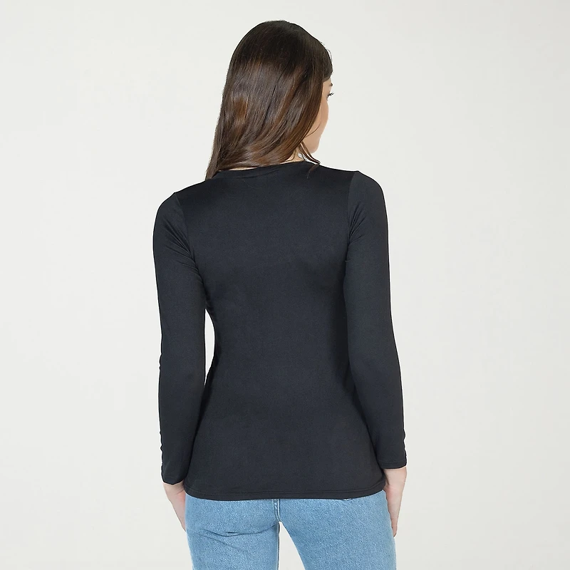 24seven Comfort Apparel Womens Scoop Neck Long Sleeve T-Shirt