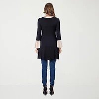 24seven Comfort Apparel Womens Scoop Neck Long Sleeve Tunic Top
