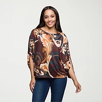 24seven Comfort Apparel Womens Boat Neck Long Sleeve Blouse