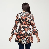 24seven Comfort Apparel Womens Scoop Neck 3/4 Sleeve Tunic Top