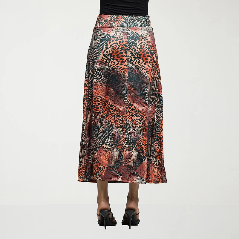 24seven Comfort Apparel Womens Mid Rise Stretch Fabric Pencil Skirt