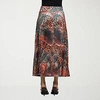 24seven Comfort Apparel Womens Mid Rise Stretch Fabric Pencil Skirt
