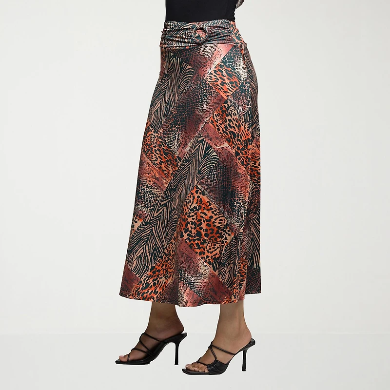 24seven Comfort Apparel Womens Mid Rise Stretch Fabric Pencil Skirt