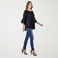 24seven Comfort Apparel Womens Scoop Neck Long Sleeve Tunic Top