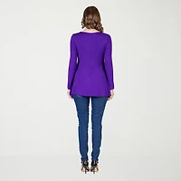 24seven Comfort Apparel Womens Scoop Neck Long Sleeve Tunic Top