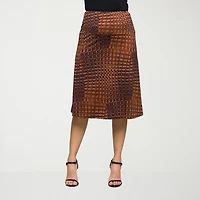 24seven Comfort Apparel Womens Mid Rise A-Line Skirt