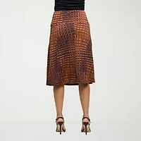 24seven Comfort Apparel Womens Mid Rise A-Line Skirt