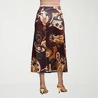 24seven Comfort Apparel Womens Mid Rise Stretch Fabric Maxi Skirt