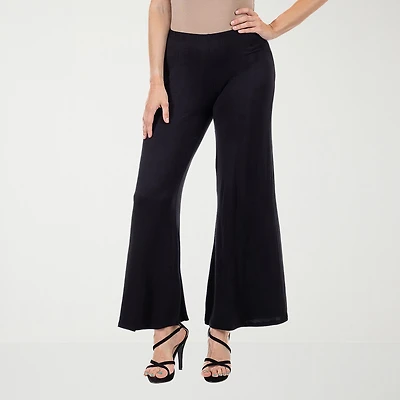 24seven Comfort Apparel Womens Mid Rise Wide Leg Palazzo Pant