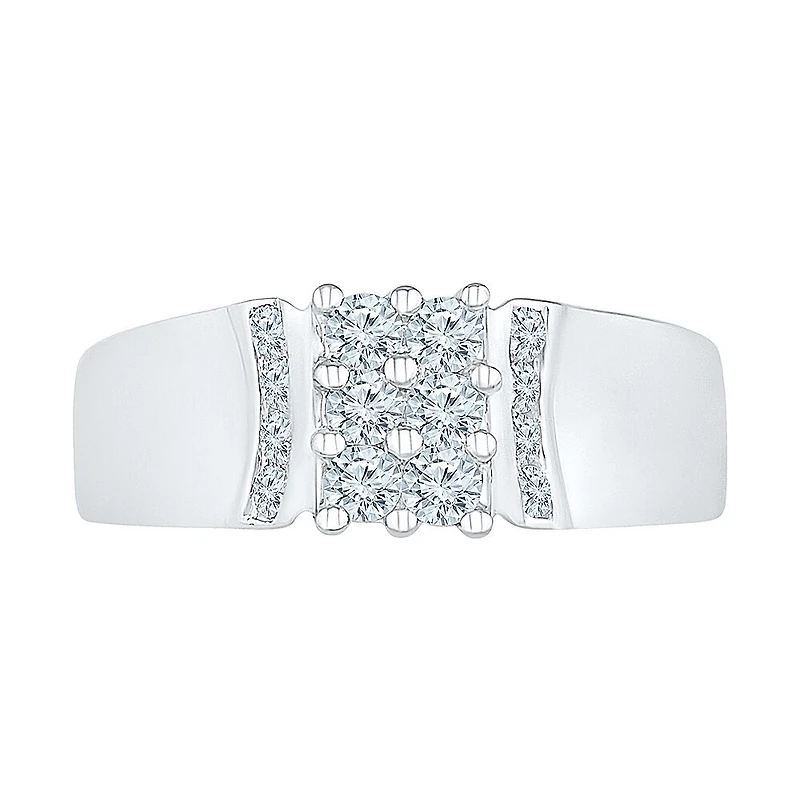 Womens 2MM / CT. T.W. Natural White Diamond 10K Gold Cluster Band